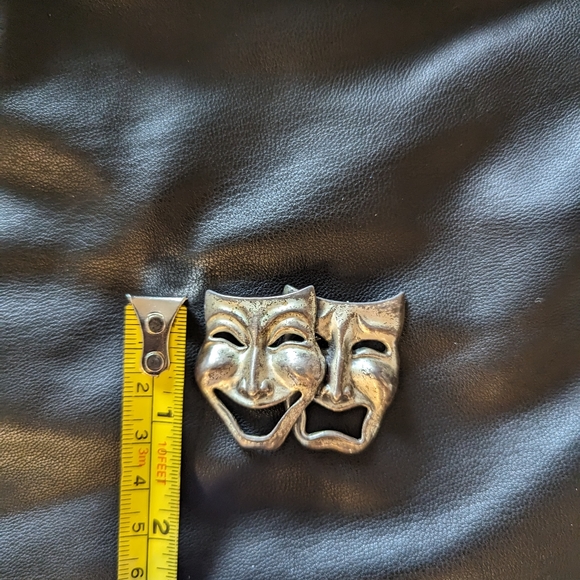 Theater mask necklace and Beau @ Sterling pin brooch BUNDLE - Picture 4 of 10